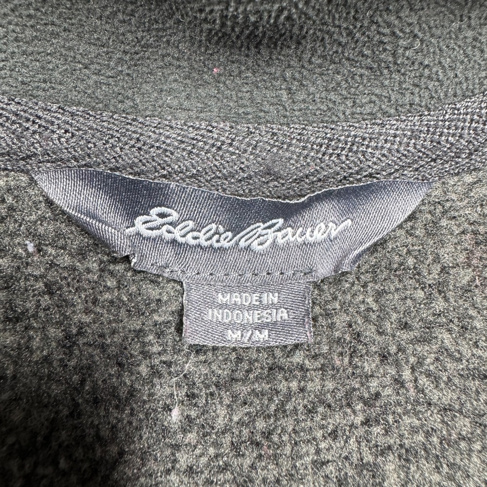 Eddie Bauer Gray Marled 1/4 Zip Fleece Pullover Sweater Casual Men's Size M - Picture 5 of 10